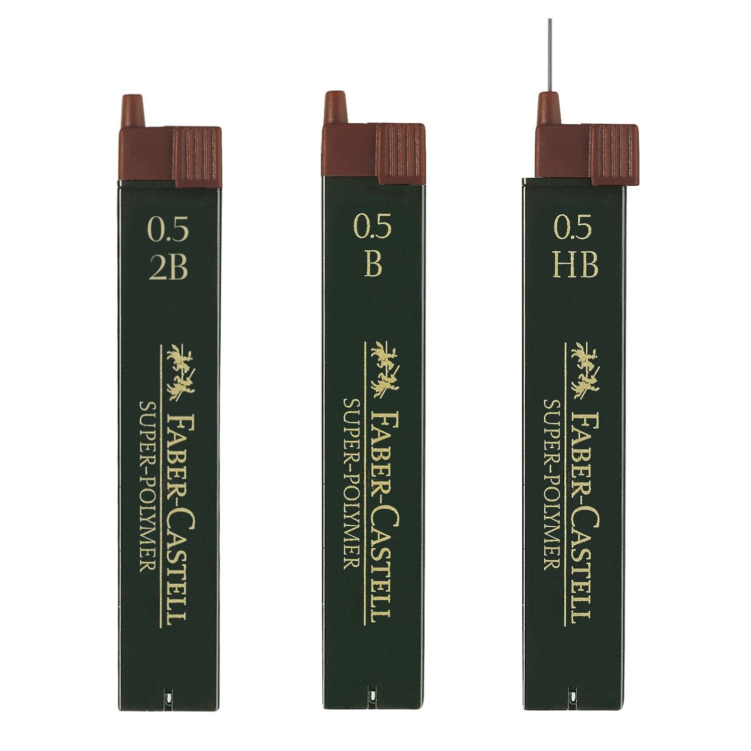 Acuarella - culori acrilice, accesorii papetarie, pensule, carioci si markere etc 0.5 mm 2B - Mine 0.5 mm Super-Polymer Faber-Castell din categoria Office Supplies > Office Instruments > Writing & Drawing Instrument Accessories > Pencil Lead & Refills, excelent pentru proiecte artistice si craft, disponibil online cu livrare rapida