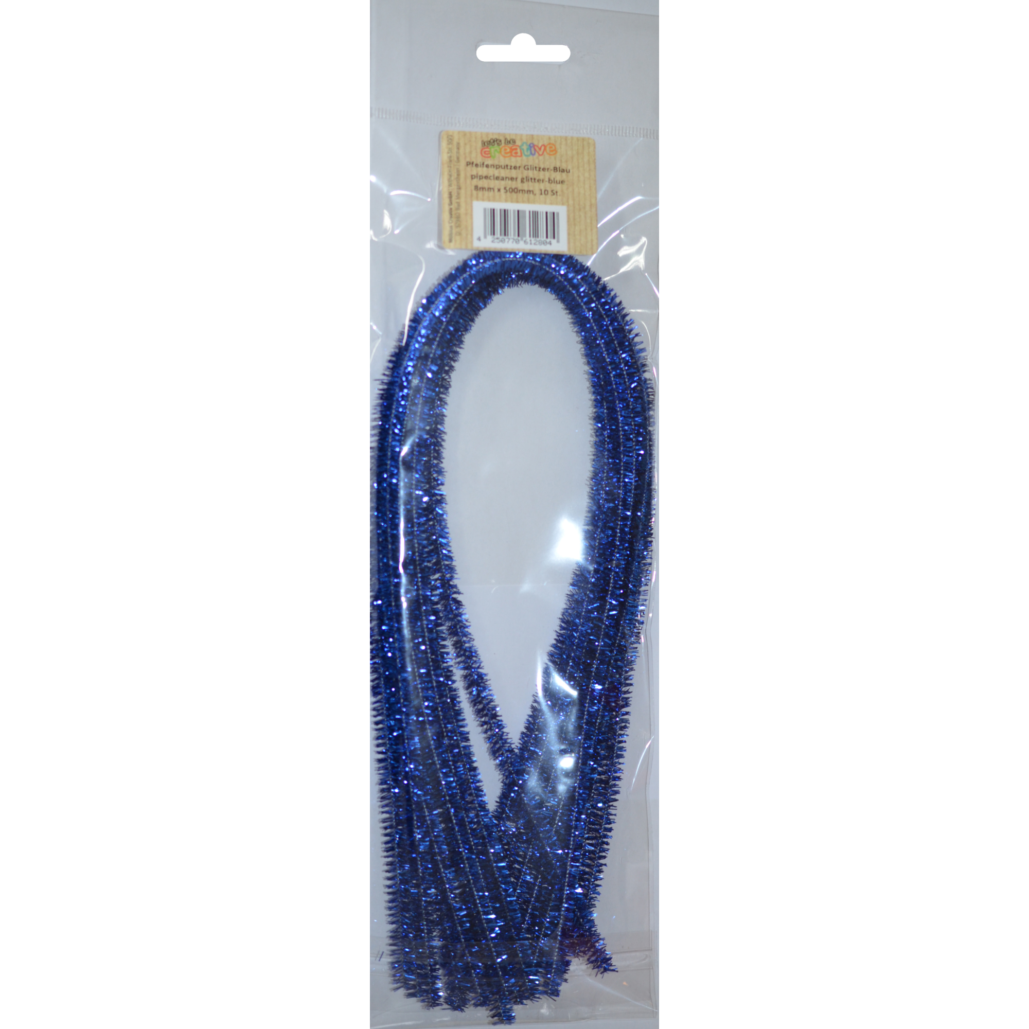 Sarma Chenille Glitter Blue 8 mm x 50 cm set 10 buc