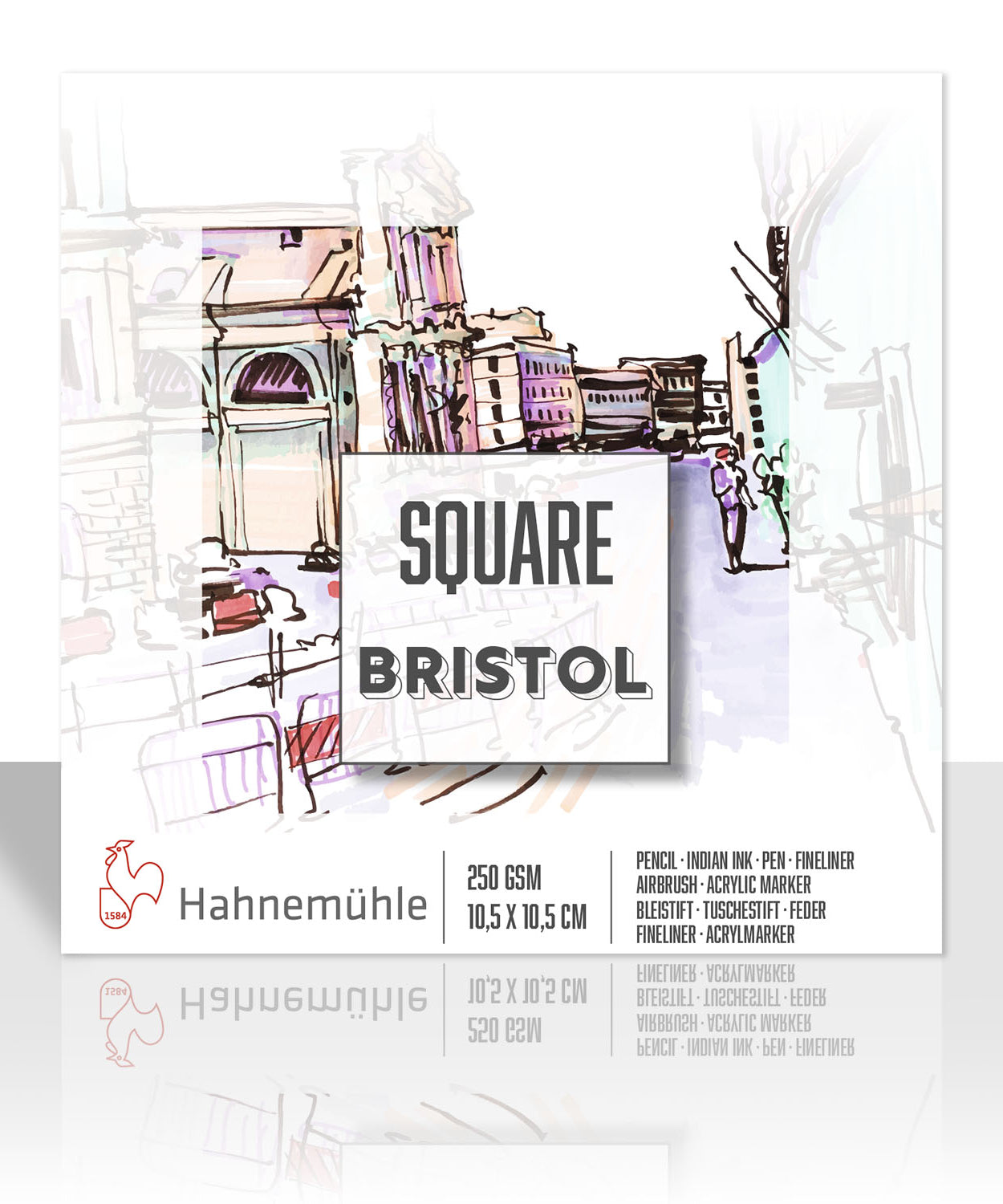 SQUARE BRISTOL 250GR 105X105 25 SHEETS