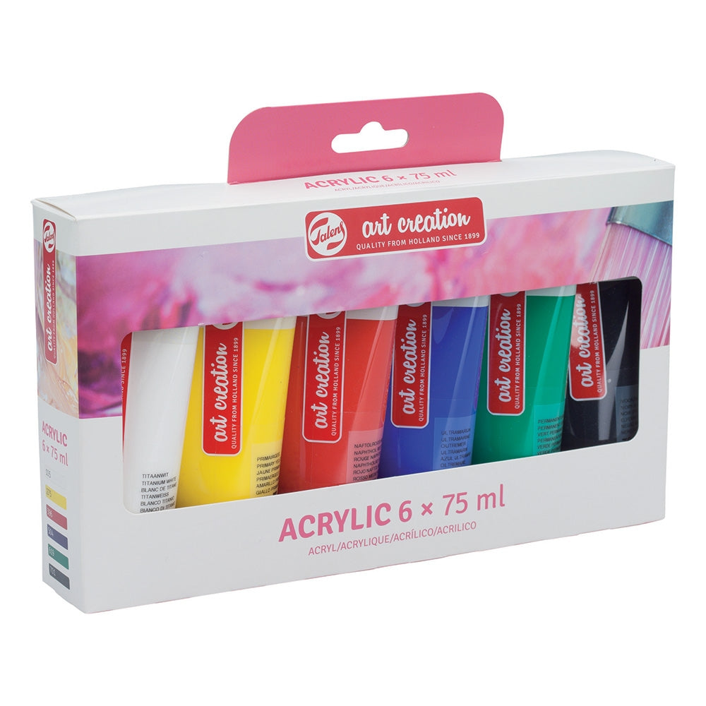 Acuarella - culori acrilice, accesorii papetarie, pensule, carioci si markere etc Seturi culori acrilice Art Creation 75ml x 6 - Seturi culori acrilice Art Creation 75ml din categoria Arts & Entertainment > Hobbies & Creative Arts > Arts & Crafts > Art & Crafting Materials > Craft Paint, Ink & Glaze > Art & Craft Paint, recomandat pentru desen si activitati creative, alegere inspirata pentru papetarie moderna