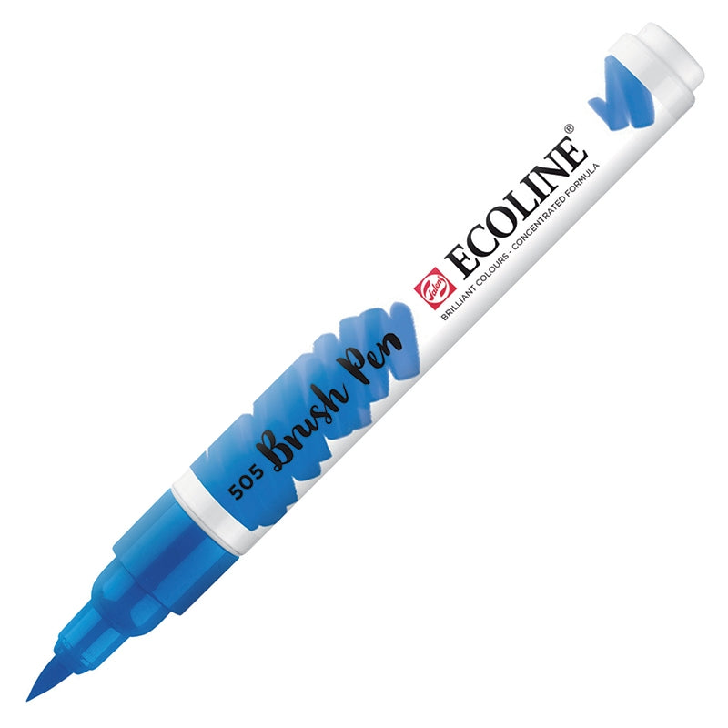 Carioci Ecoline Brush Pen - Sky blue (cyan) - din categoria , util pentru elevi, studenti si profesori, calitate premium pentru rezultate excelente
