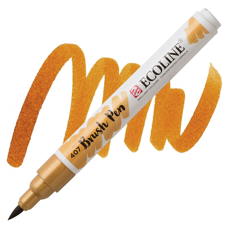 Carioci Ecoline Brush Pen - Saffron yellow - din categoria , potrivit pentru uz profesional si hobby, disponibil online cu livrare rapida