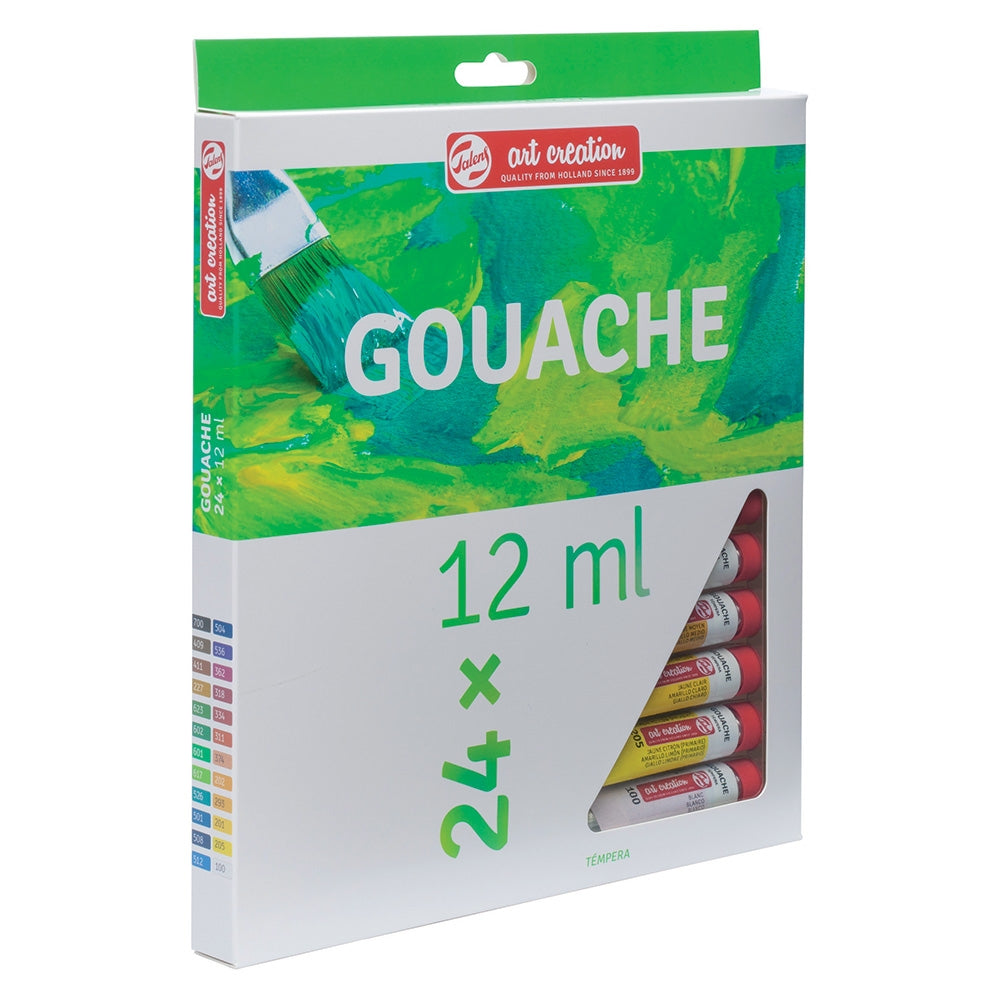 Set guase Talens 24 x 12ml 9021624M, culori profesionale pentru arta si pictura, guase pentru pictori, materiale de arta de calitate, hobby creativ si proiecte artistice, pictura pe panza si hartie, culori intense si rezistente, set complet pentru artisti amatori si profesionisti, tehnici de pictura, proiecte DIY si arta creativa, culori mixabile pentru desen si pictura, accesorii pentru atelier si studio, materiale creative Talens.