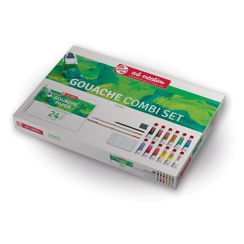 Acuarella - culori acrilice, accesorii papetarie, pensule, carioci si markere etc - Set complet guase Talens Art Creation Combi din categoria Arts & Entertainment > Hobbies & Creative Arts > Arts & Crafts > Art & Craft Kits > Drawing & Painting Kits, recomandat pentru desen si activitati creative, disponibil online cu livrare rapida