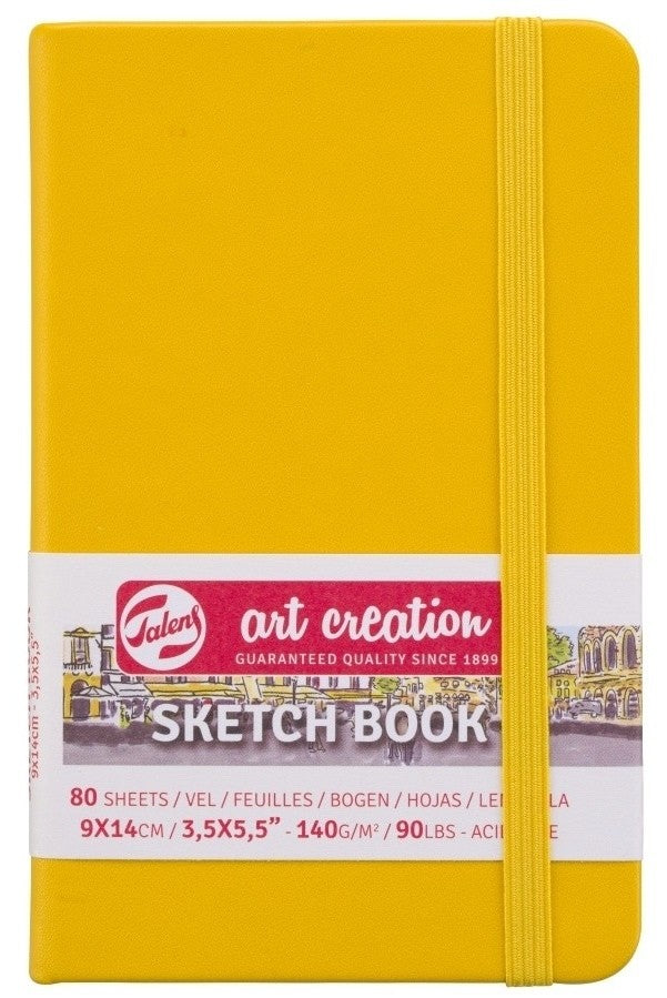 Acuarella - culori acrilice, accesorii papetarie, pensule, carioci si markere etc Sketchbook Talens Art Creation Yellow - 9x14 cm - Sketchbook Art Creation Yellow din categoria Arts & Entertainment > Hobbies & Creative Arts > Arts & Crafts > Art & Crafting Materials > Art & Craft Paper > Drawing & Painting Paper, ideal pentru scoala si teme zilnice, produs original disponibil din stoc
