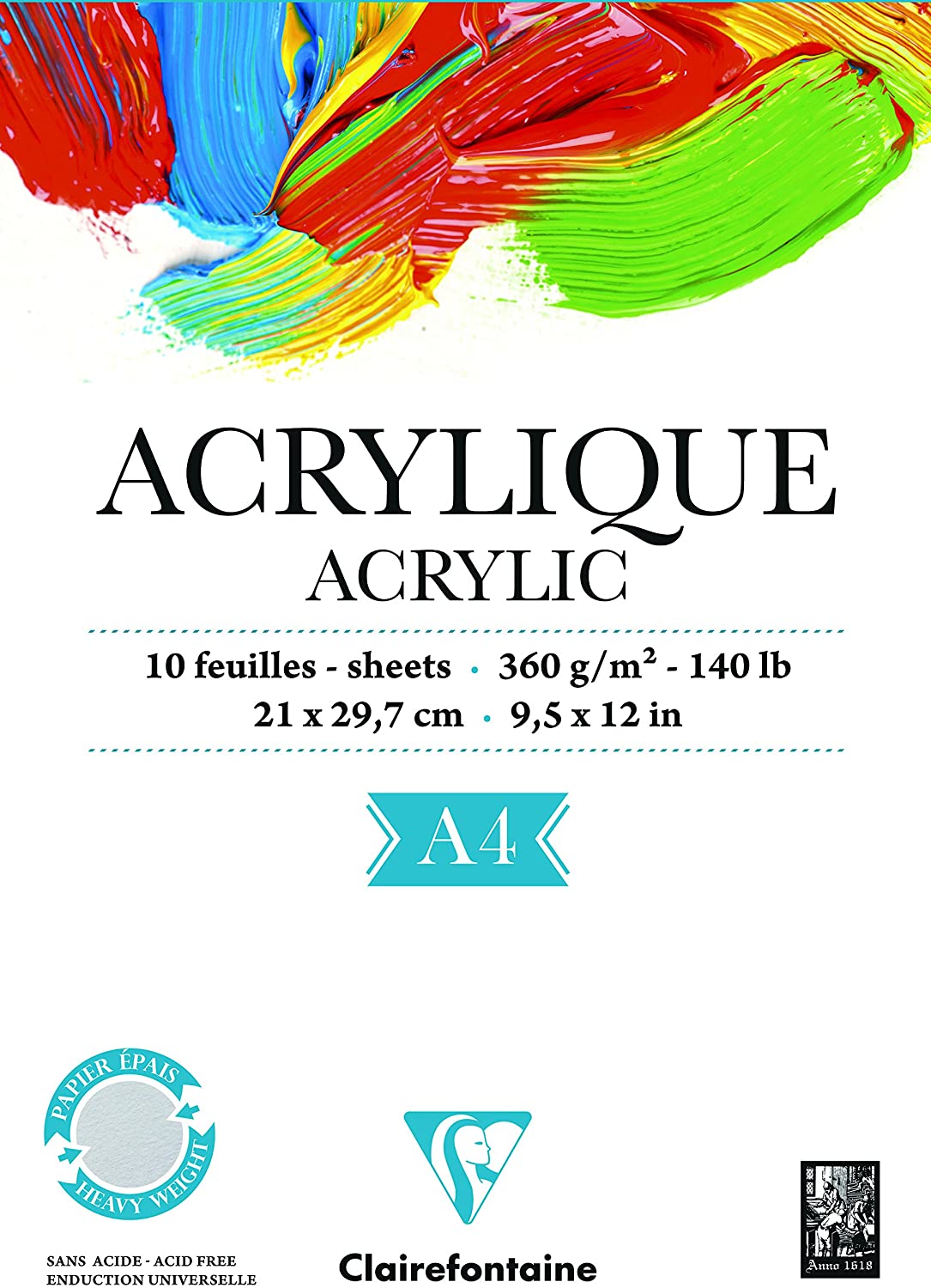 Bloc desen pentru acrilice Clairefontaine