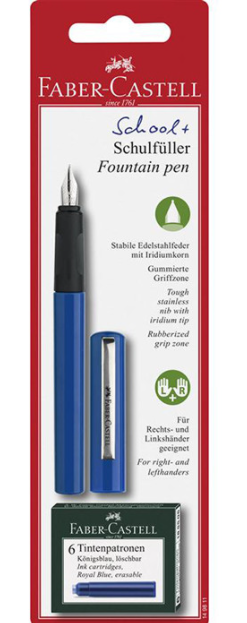 Stilou Scolar Faber Castell +6 cartuse