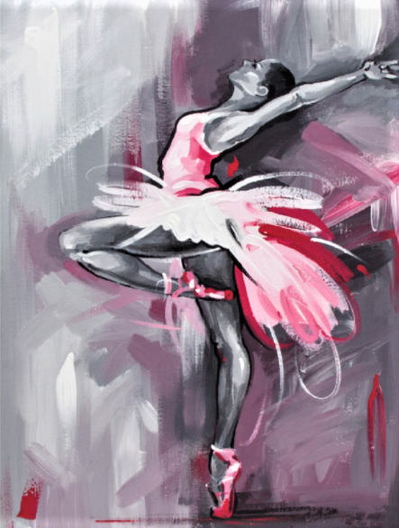 Acuarella - culori acrilice, accesorii papetarie, pensule, carioci si markere etc - Carton panzat predesenat Rosa Gallery 30x40cm "Ballerina" din categoria , recomandat pentru desen si activitati creative, pret avantajos in magazin online