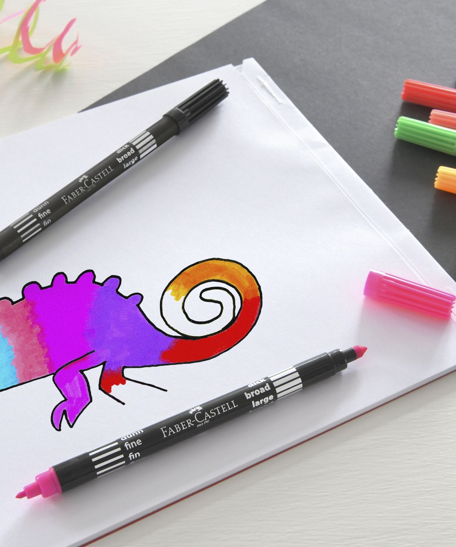 Carioci cu 2 capete 10 culori neon Faber-Castell