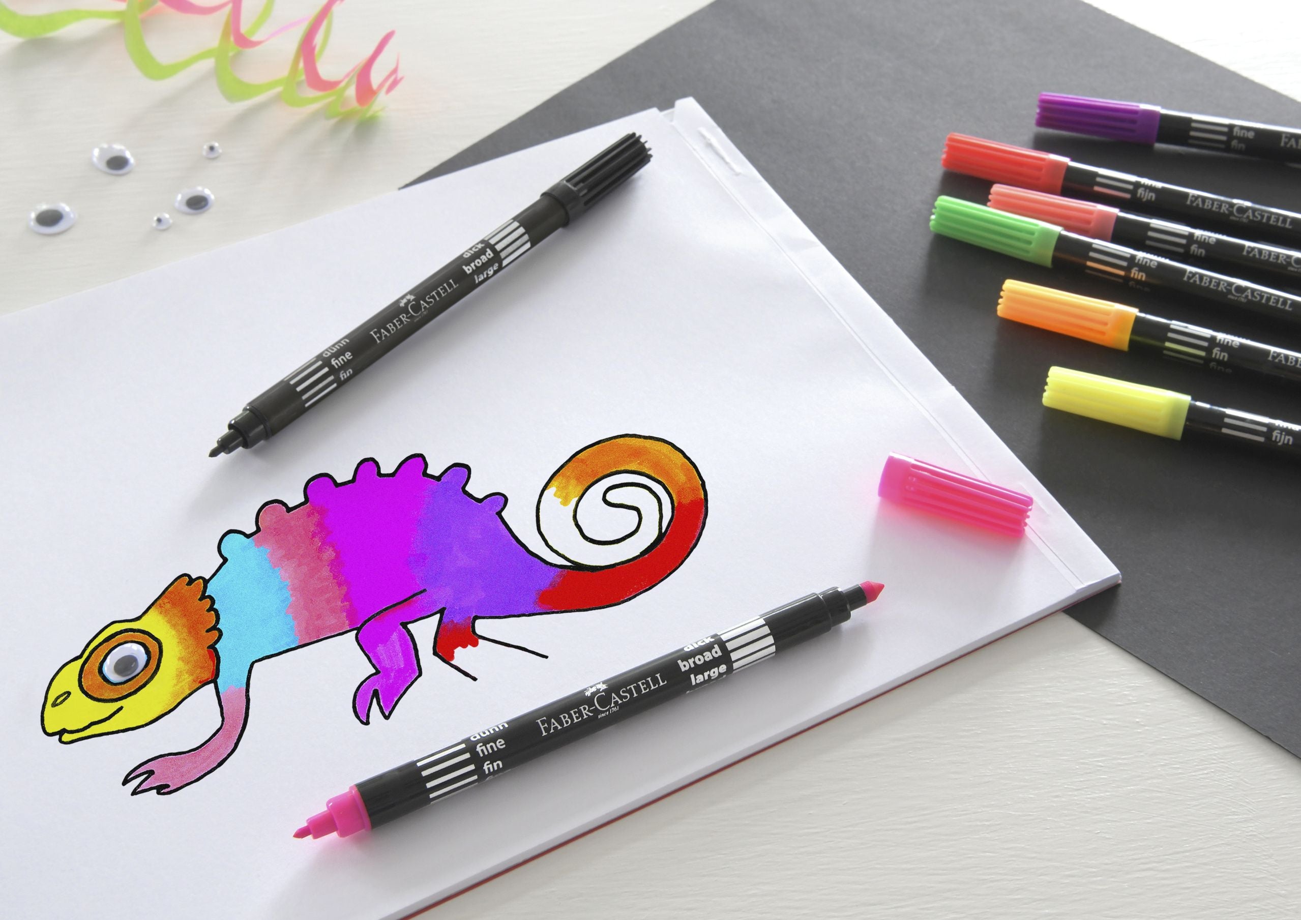 Carioci cu 2 capete 10 culori neon Faber-Castell