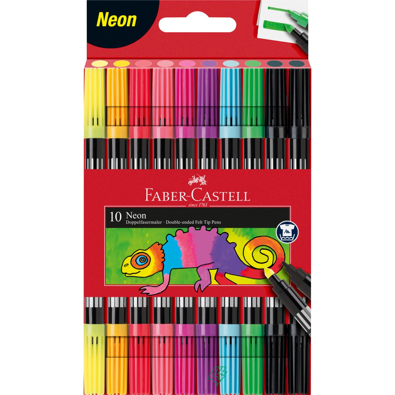 Carioci cu 2 capete 10 culori neon Faber-Castell