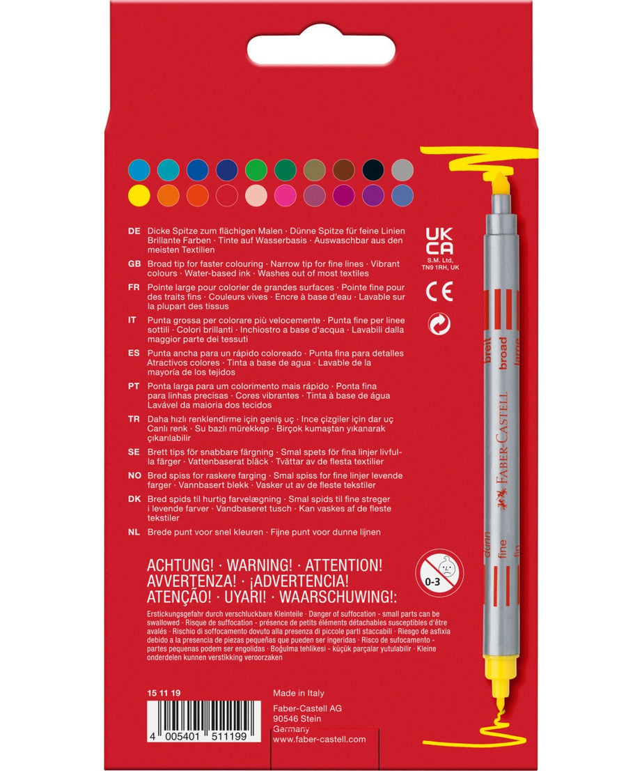 Carioci cu 2 capete 20 culori Faber-Castell