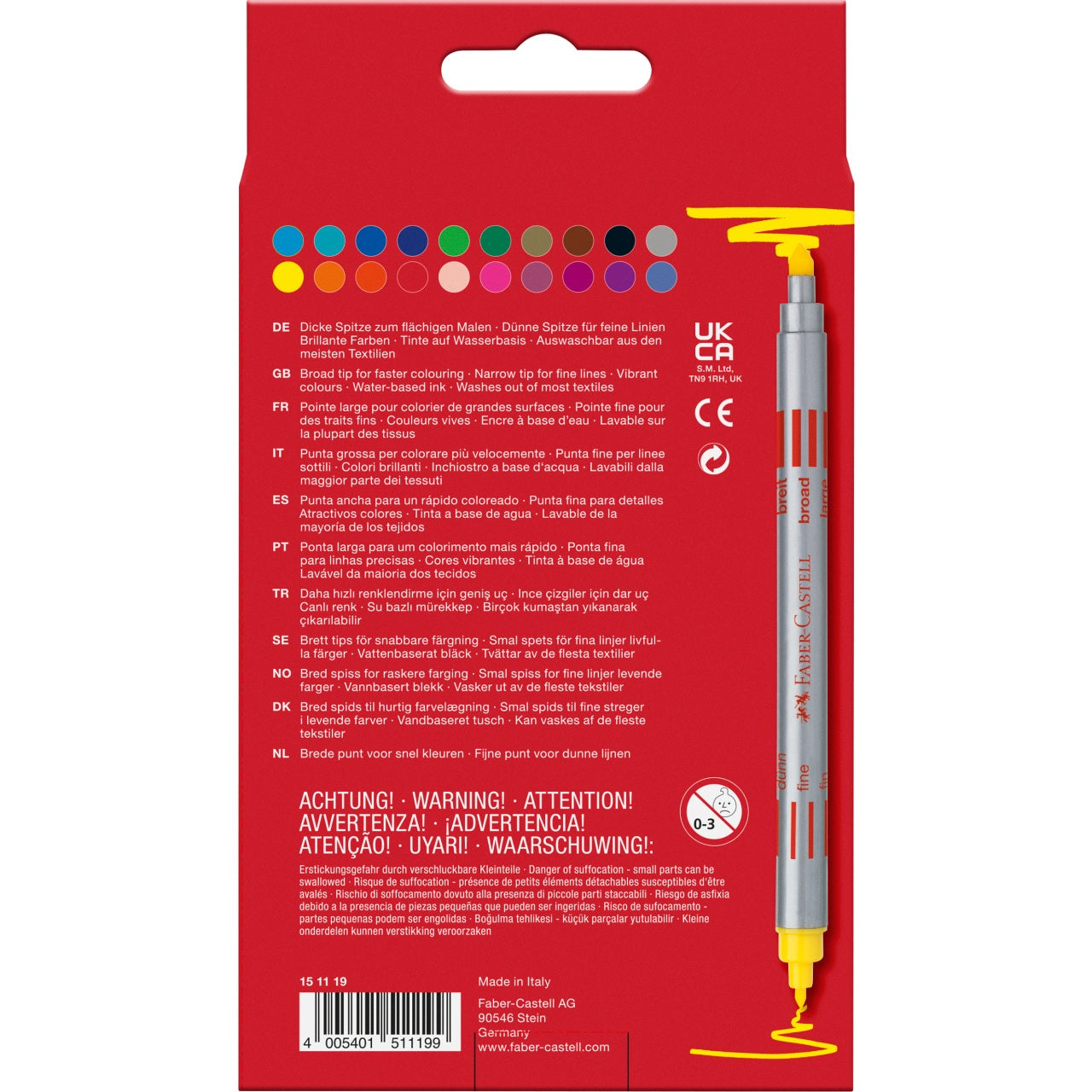Carioci cu 2 capete 20 culori Faber-Castell