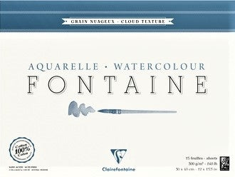 Bloc desen Fontaine Aquarelle 300 g/mp Cloud texture