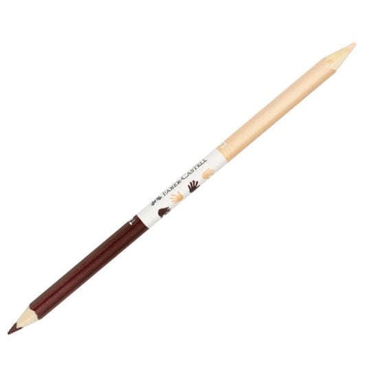 Creioane colorate set 12 culori + 3 creioane bicolore tonurile pielii Children of the world Faber-Castell
