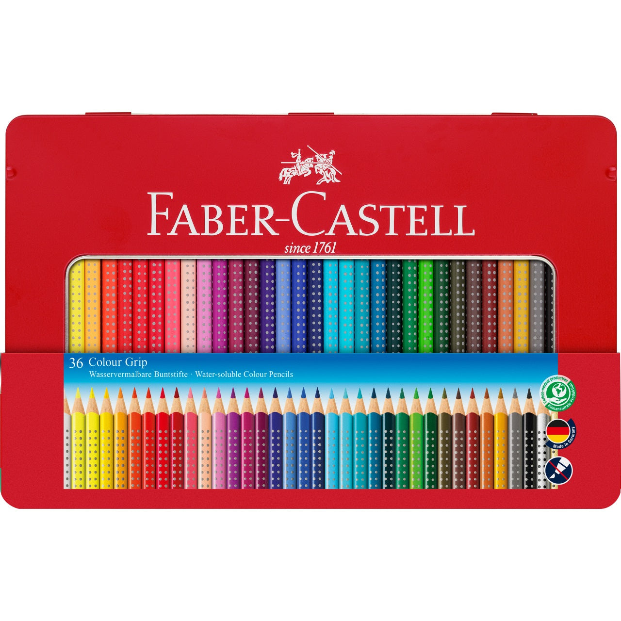 Acuarella - culori acrilice, accesorii papetarie, pensule, carioci si markere etc - Set 36 creioane grip colorate acuarelabile Faber-Castell din categoria Arts & Entertainment > Hobbies & Creative Arts > Arts & Crafts > Art & Crafting Materials, recomandat pentru desen si activitati creative, produs original disponibil din stoc