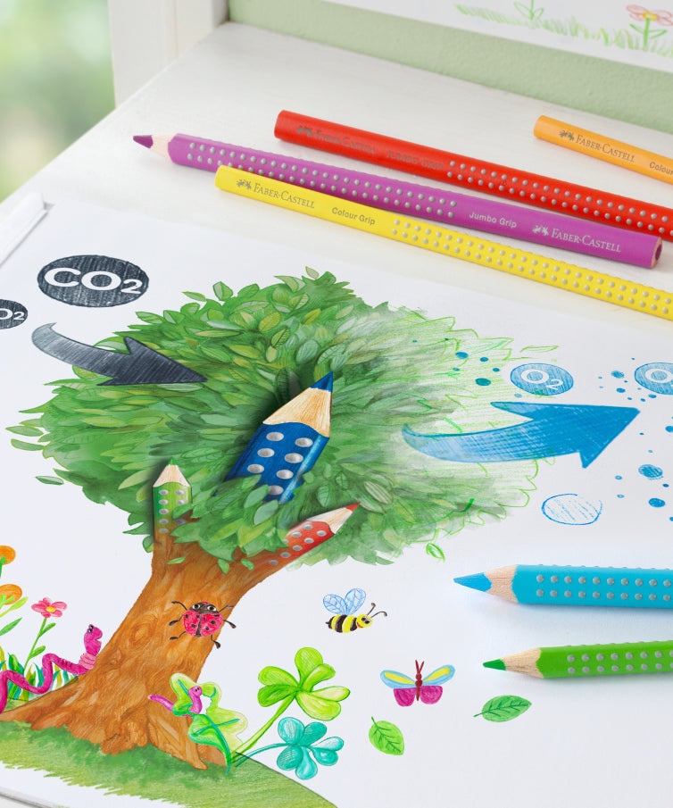 Creioane colorate set 6 culori grip 2001 Faber-Castell