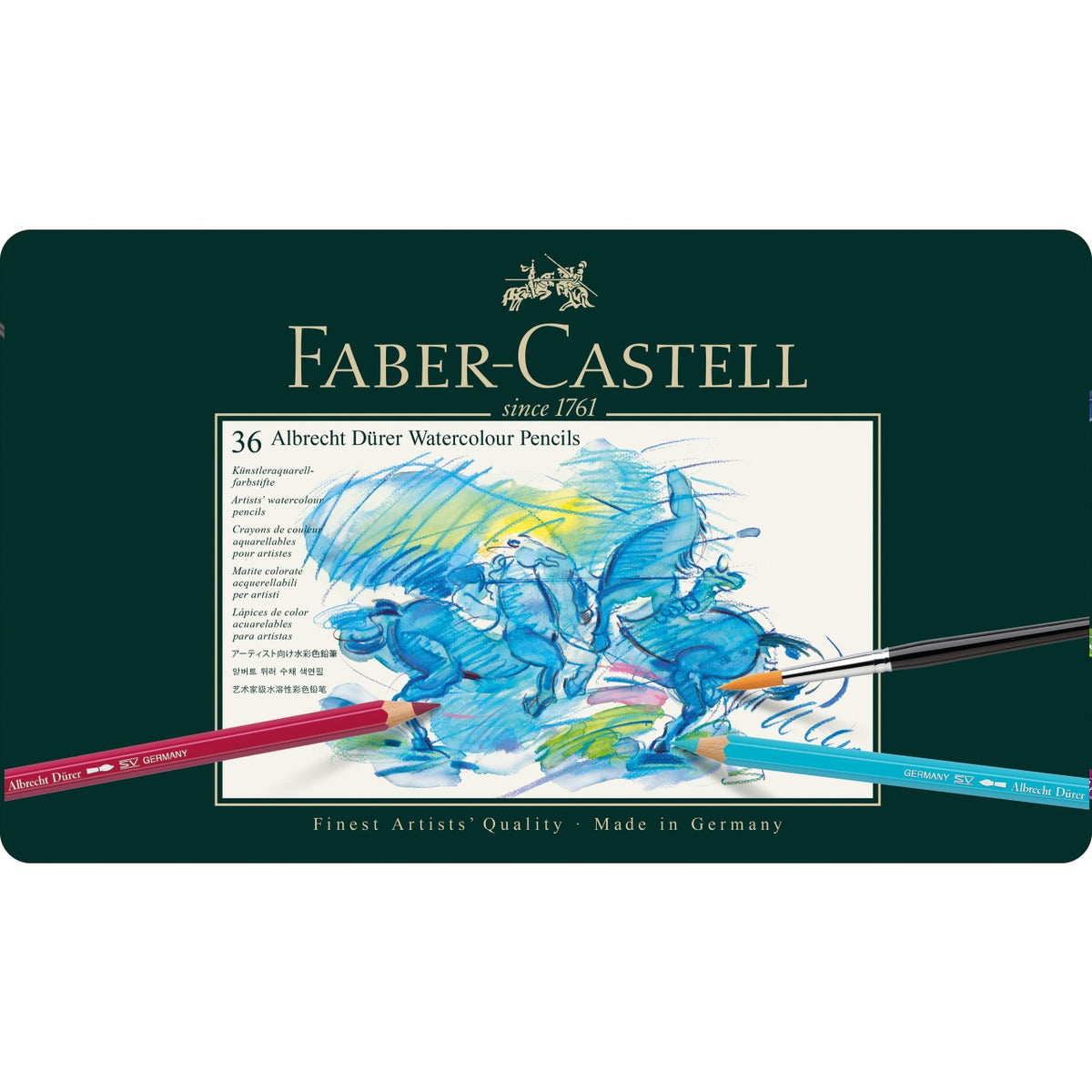 Acuarella - culori acrilice, accesorii papetarie, pensule, carioci si markere etc Set creioane colorate A. Durrer - 12 - Creioane colorate acuarelabile set 36 culori A. Dürer Faber-Castell din categoria , util pentru elevi, studenti si profesori, alegere inspirata pentru papetarie moderna