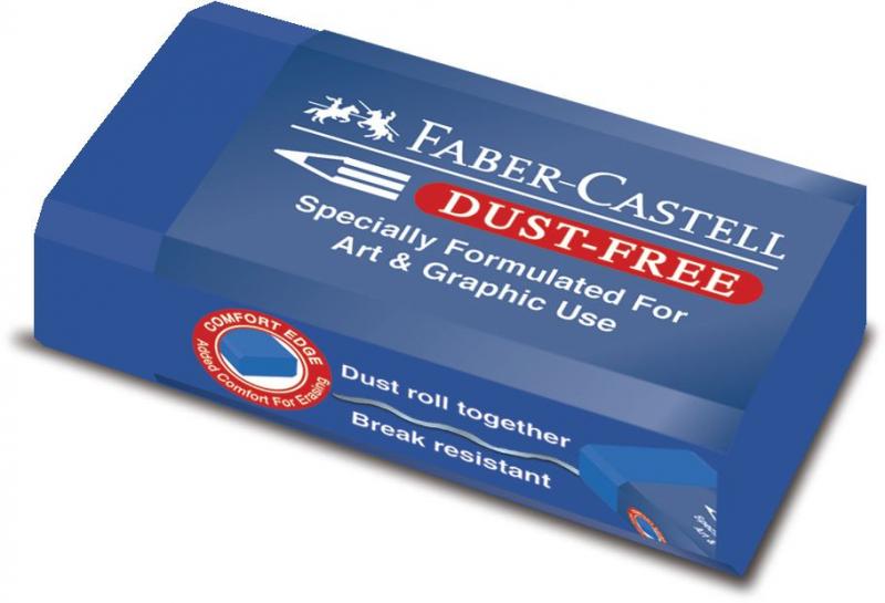 Acuarella - culori acrilice, accesorii papetarie, pensule, carioci si markere etc - Radiera albastra Dust-Free Faber-Castell din categoria Office Supplies > General Office Supplies > Erasers > Standard Erasers, potrivit pentru uz profesional si hobby, calitate premium pentru rezultate excelente