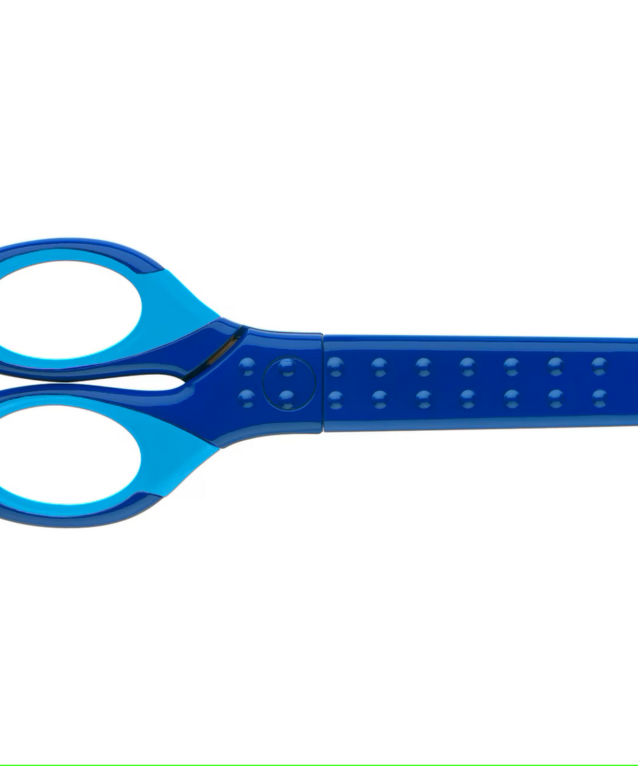 Foarfeca scolara cu protectie grip albastra Faber-Castell
