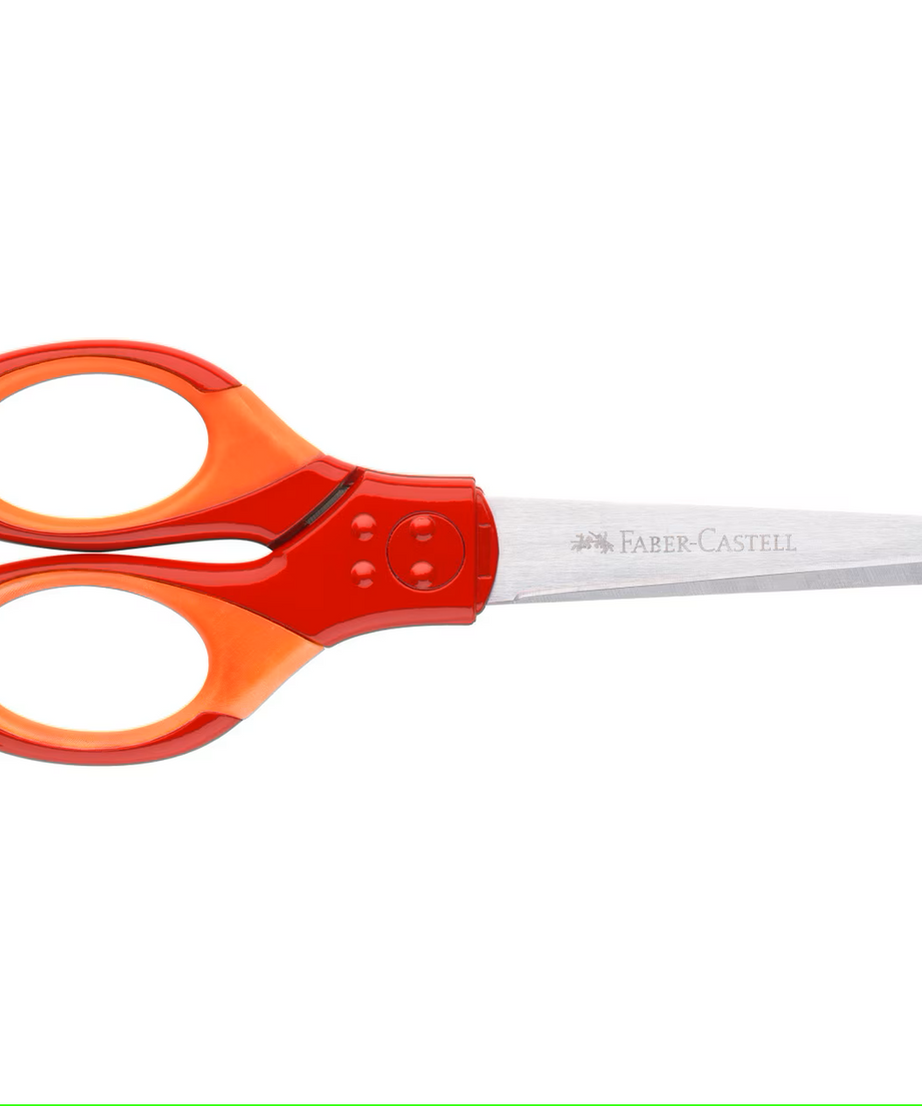 Foarfeca scolara cu protectie grip rosie Faber-Castell