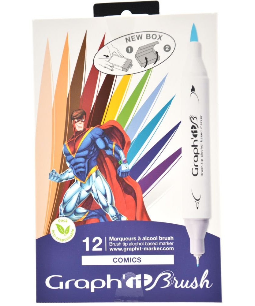 Set carioci Graphit brush marker 12