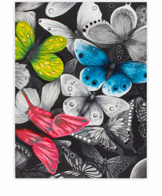 Acuarella - culori acrilice, accesorii papetarie, pensule, carioci si markere etc - Carton panzat predesenat Rosa Gallery 30x40cm Butterflies din categoria , ideal pentru scoala si teme zilnice, alegere inspirata pentru papetarie moderna