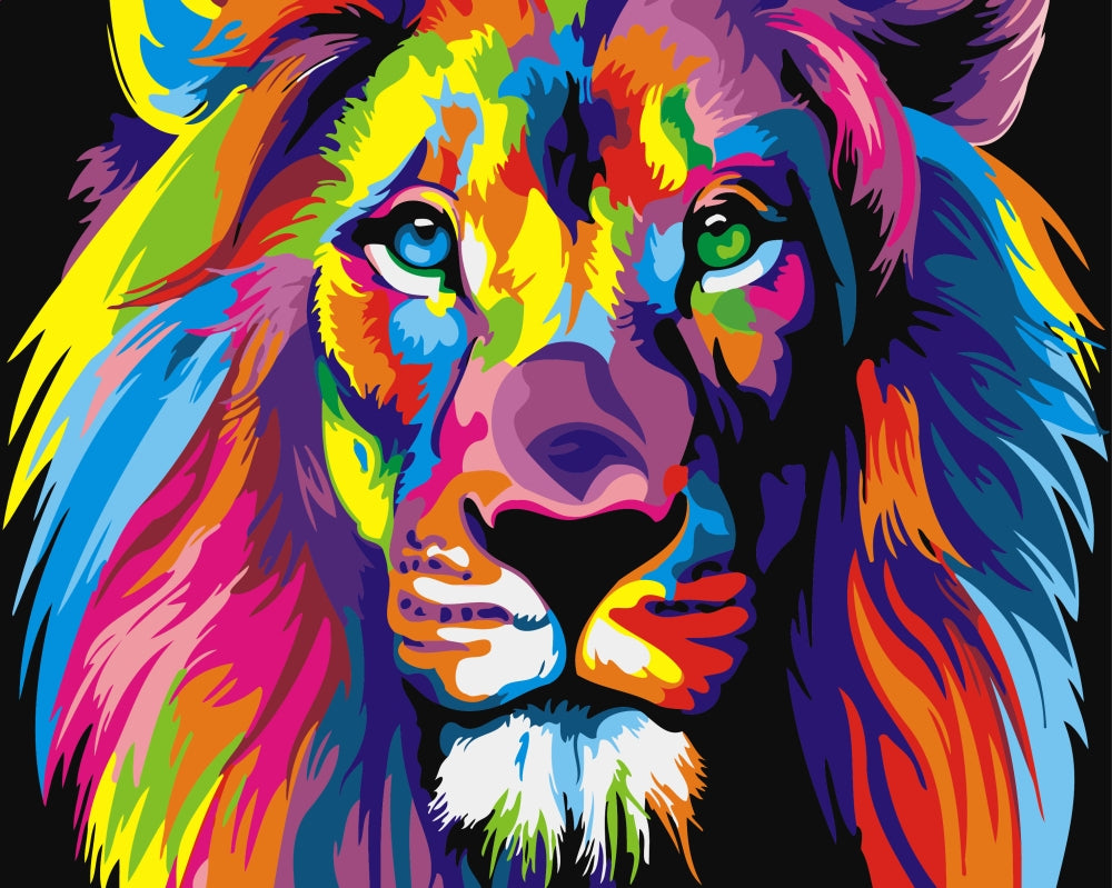 Set pictura pe numere - Rainbow Lion