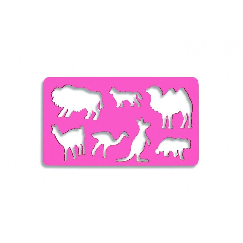 Sablon plastic animale 12x21 cm - 7 animale salbatice - din categoria , util pentru elevi, studenti si profesori, calitate premium pentru rezultate excelente
