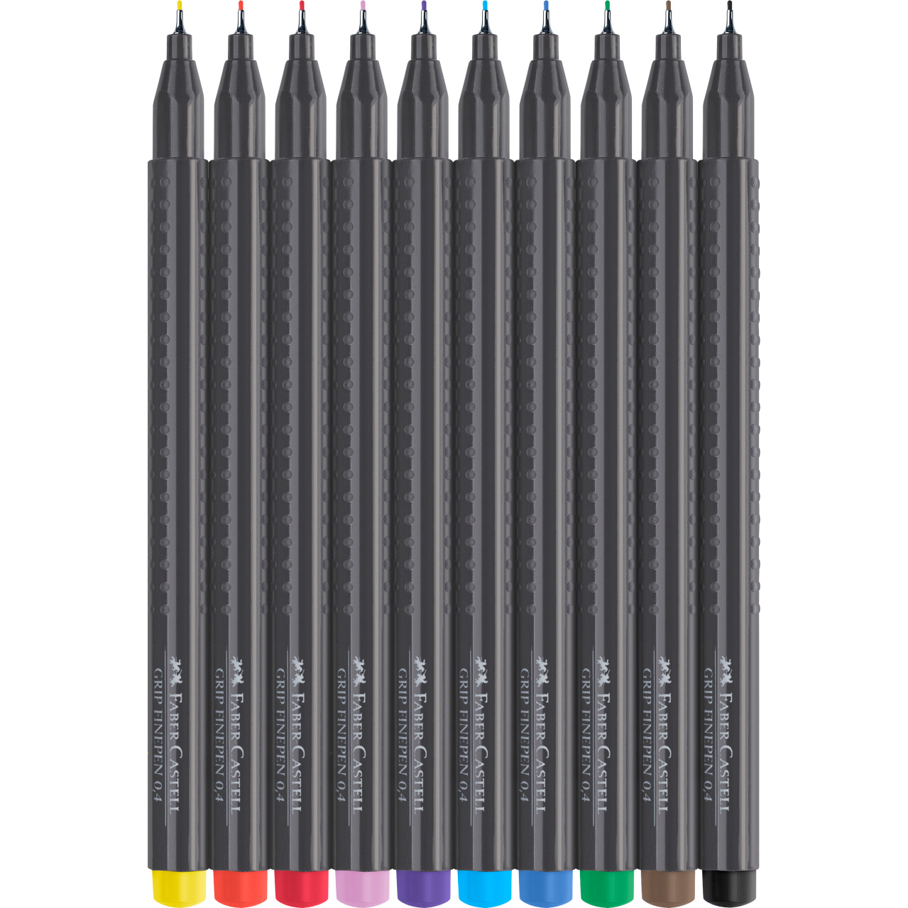 Liner 0.4 mm set 10 culori grip Faber-Castell