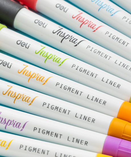 Liner pigment 2 capete 0.5/1 mm set 12 culori Inspira Deli