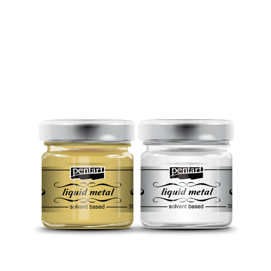 Acuarella - culori acrilice, accesorii papetarie, pensule, carioci si markere etc Culori Liquid metal Pentart 30ml - Silver - Culori Liquid metal Pentar din categoria Arts & Entertainment > Hobbies & Creative Arts > Arts & Crafts > Art & Crafting Materials > Craft Paint, Ink & Glaze > Art & Craft Paint, ideal pentru scoala si teme zilnice, calitate premium pentru rezultate excelente