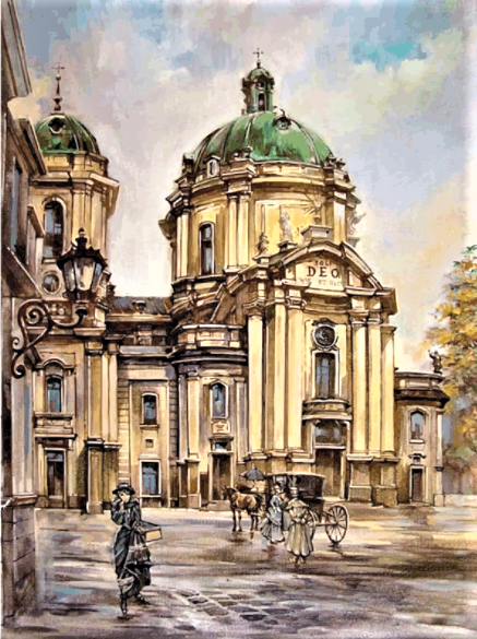 Acuarella - culori acrilice, accesorii papetarie, pensule, carioci si markere etc - Carton panzat predesenat Rosa Gallery 30x40cm "Lviv 2" din categoria , util pentru elevi, studenti si profesori, alegere inspirata pentru papetarie moderna