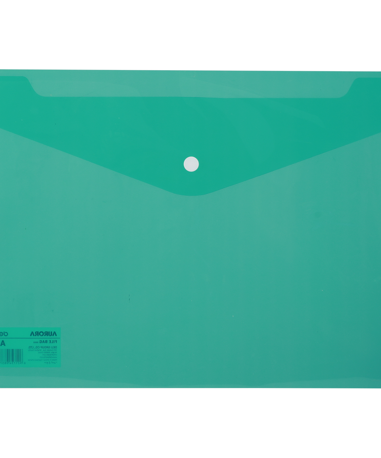 Mapa plastic tip plic cu buton A4 verde Deli