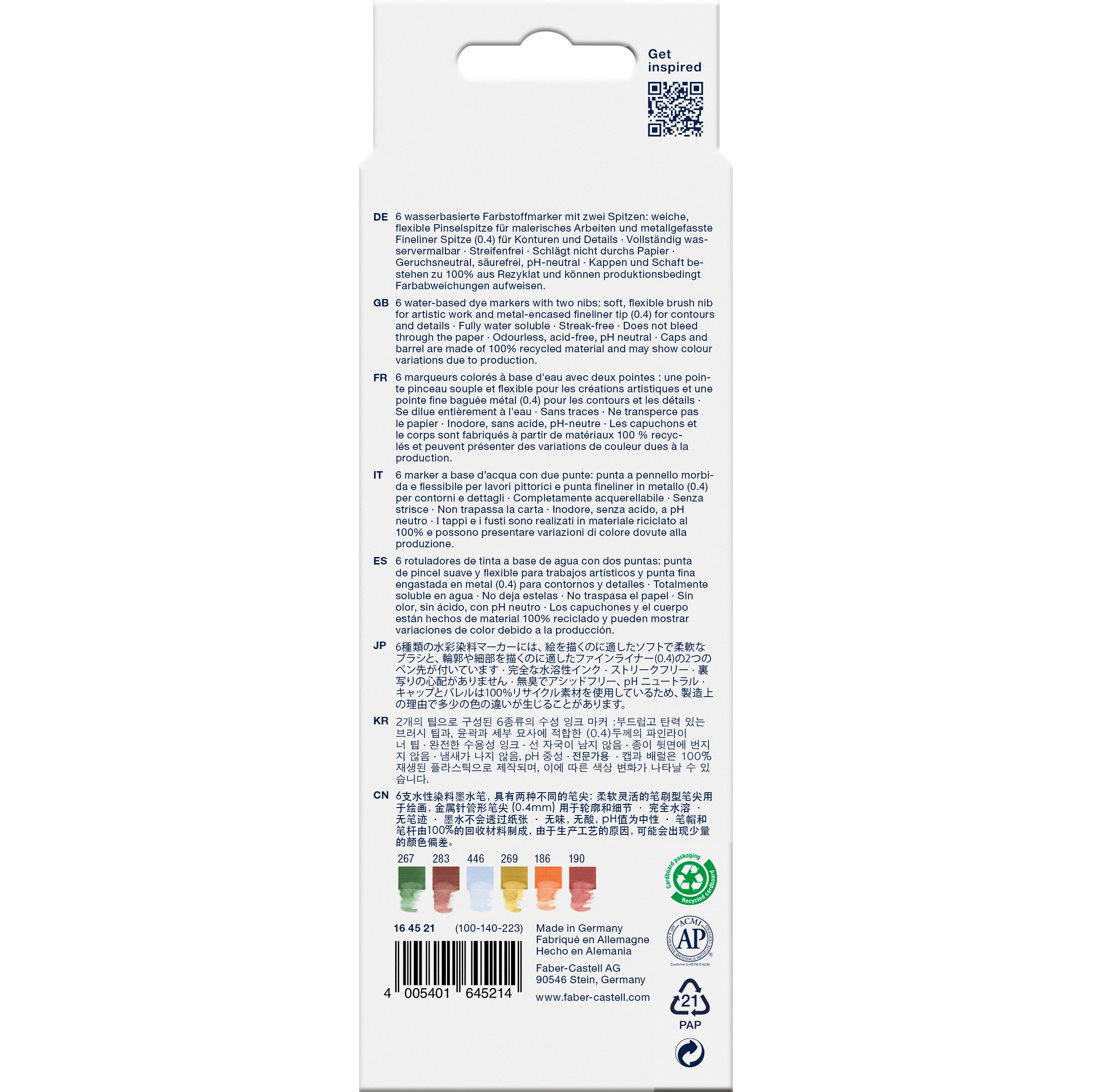 Marker acuarelabil 2 capete set 6 culori Toscana Goldfaber Faber-Castell