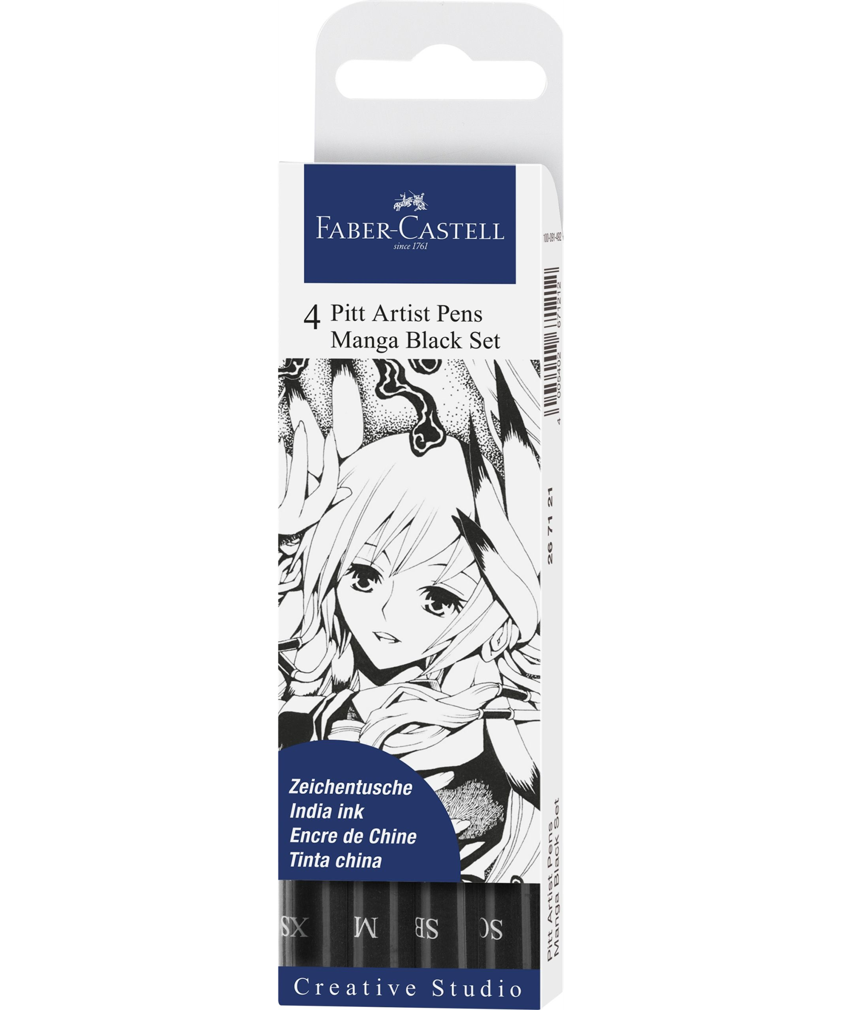 Pitt artist pen manga set 4 negru Faber-Castell
