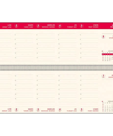 Planner birou 30x10 cm 2024 hartie ivory Bref EGO