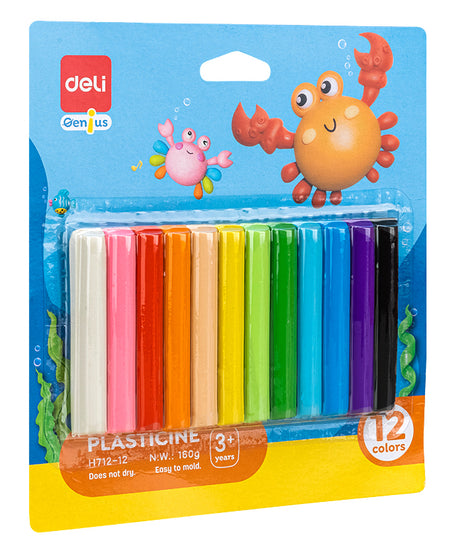 Plastilina set cu 12 culori 160g Deli
