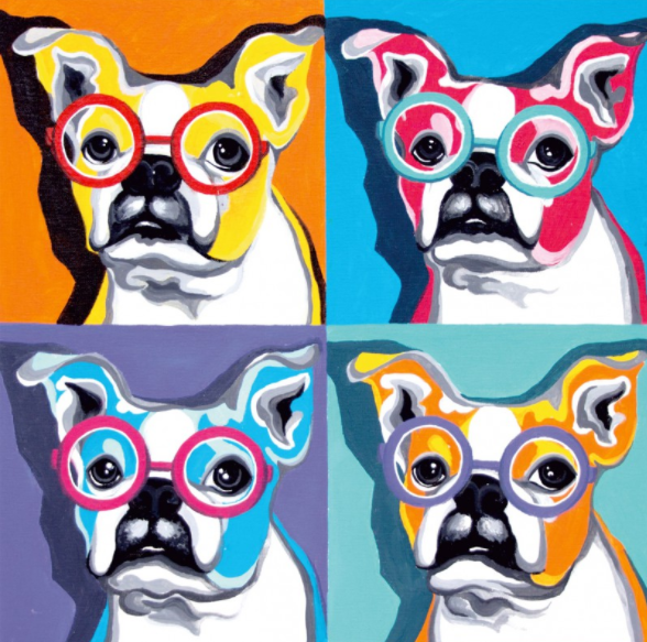 Carton panzat predesenat Rosa Gallery 30x30cm "Pop Art Dog"