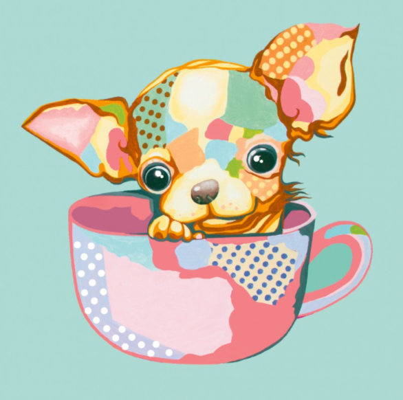Acuarella - culori acrilice, accesorii papetarie, pensule, carioci si markere etc - Carton panzat predesenat Rosa Gallery 30x30cm "Pop Art Puppy" din categoria , ideal pentru scoala si teme zilnice, calitate premium pentru rezultate excelente