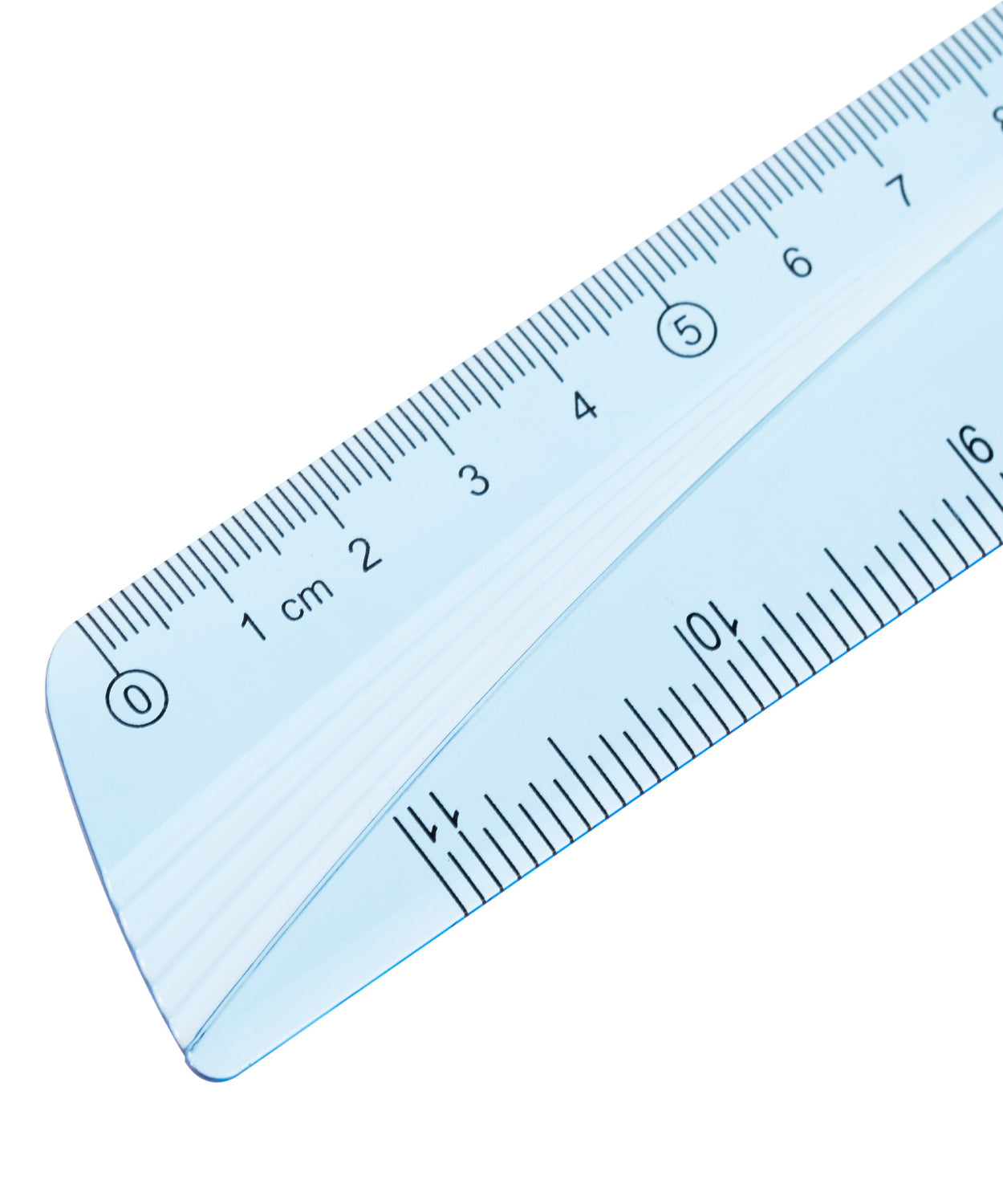 Rigla 20 cm albastra transparenta Deli