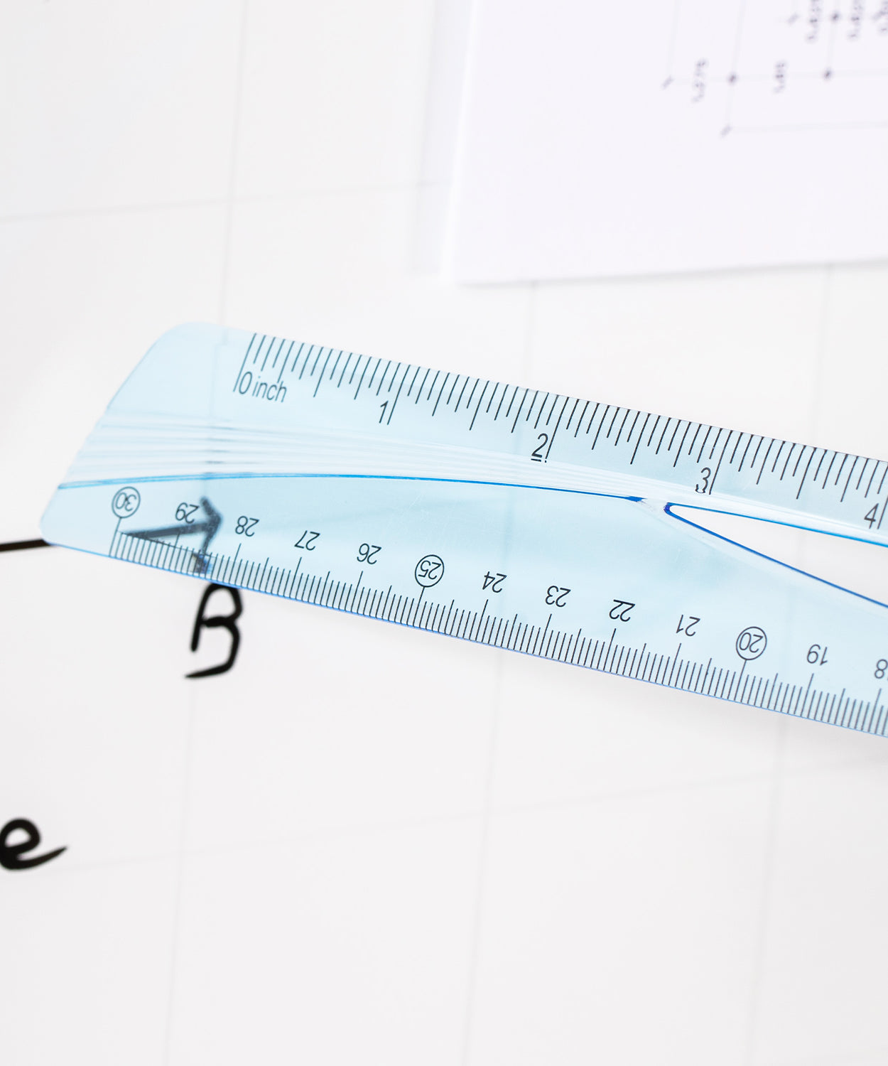 Rigla 20 cm albastra transparenta Deli
