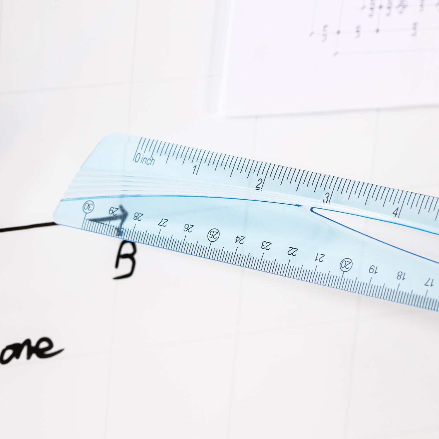 Rigla 20 cm albastra transparenta Deli