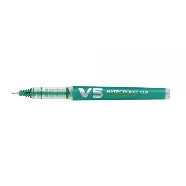 Roller V5 Hi-Tecpoint 0.5 mm verde reincarcabil Pilot