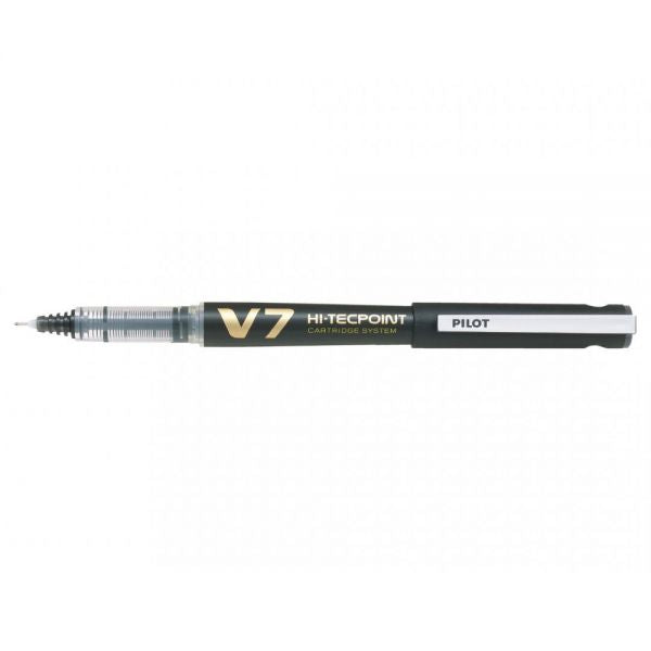 Roller V7 Hi-Tecpoint 0.7 mm negru reincarcabil Pilot