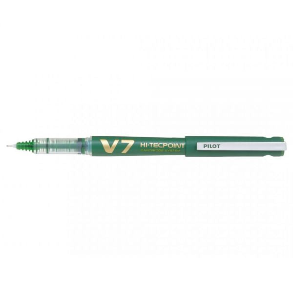 Acuarella - culori acrilice, accesorii papetarie, pensule, carioci si markere etc - Pix roller V7 0.7 mm verde reincarcabil Pilot din categoria Office Supplies > Office Instruments > Writing & Drawing Instruments > Pens & Pencils > Pens > Rollerball Pens, ideal pentru scoala si teme zilnice, disponibil online cu livrare rapida
