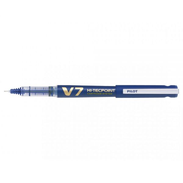 Roller V7 Hi-Tecpoint 0.7 mm albastru reincarcabil Pilot