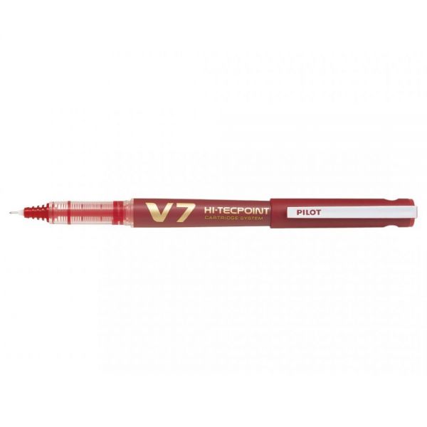 Roller V7 Hi-Tecpoint 0.7 mm rosu reincarcabil Pilot