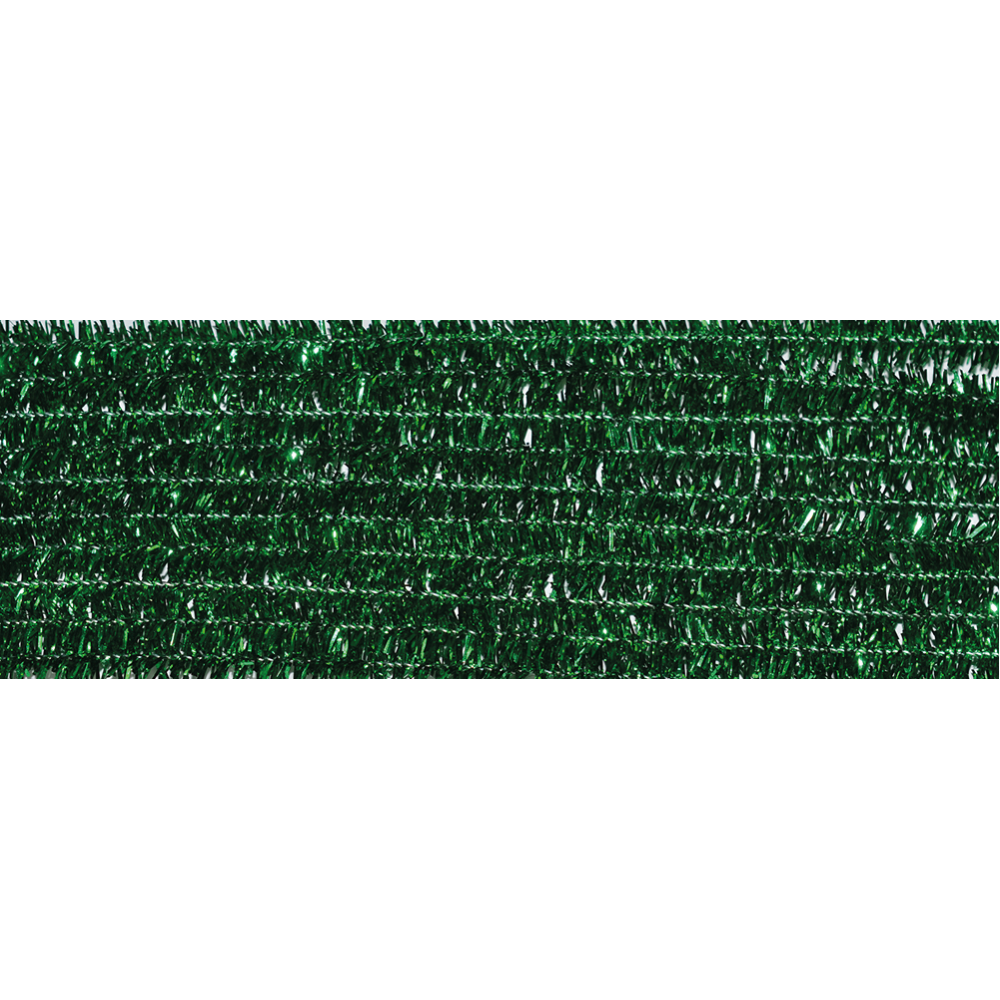 Sarma Chenille Glitter Green 8 mm x 50 cm set 10 buc