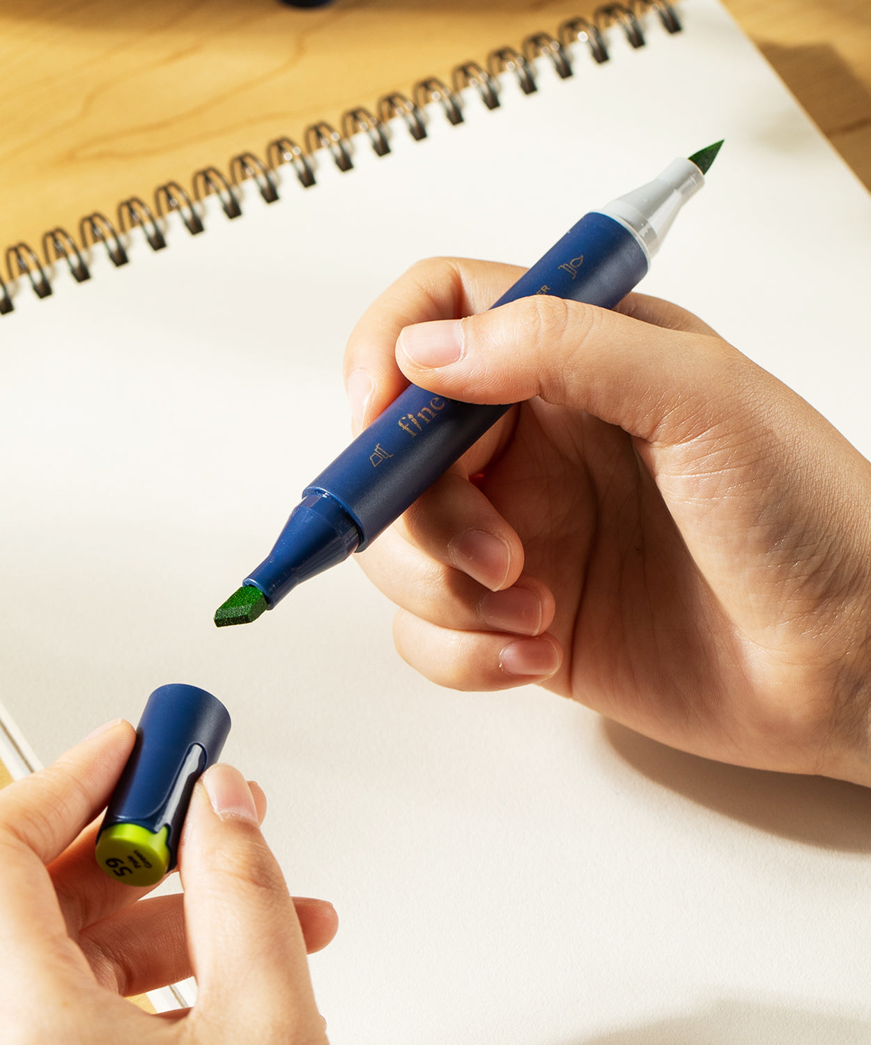 Set 40 markere sketching varf dublu 1 mm - 7 mm in husa textila Deli